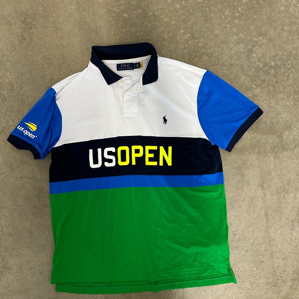 Polo Ralph Lauren US Open Colorblock Polo Shirt - White, Blue, Green